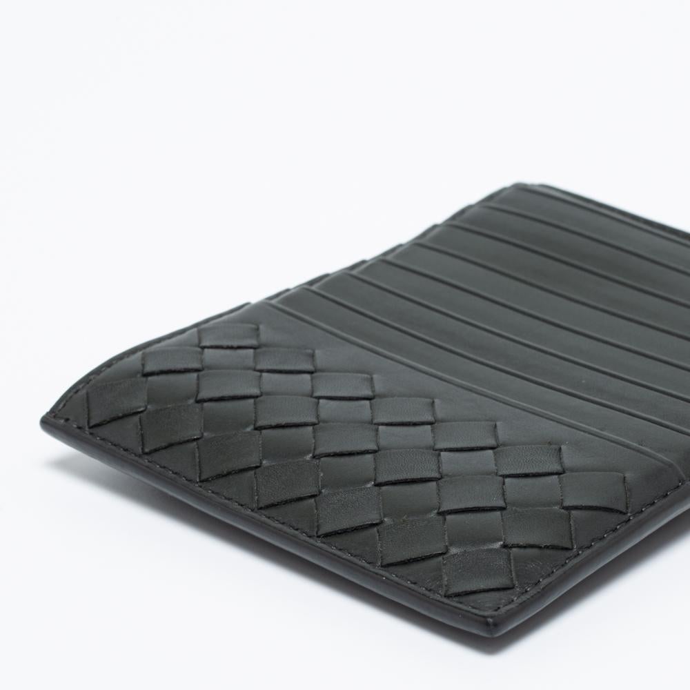 Bottega Veneta Dark Green Intrecciato Leather Card Holder 4