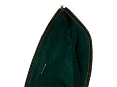 Bottega Veneta Dark Green Snakeskin Clutch