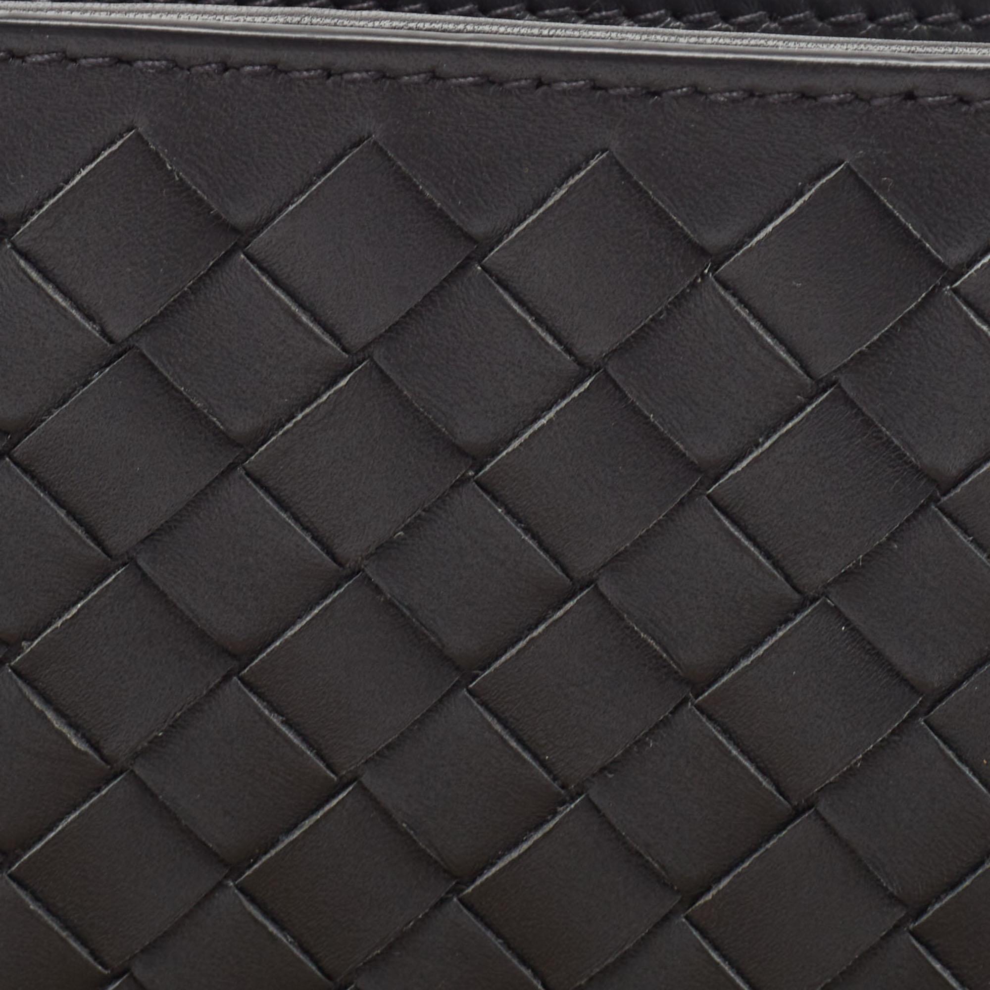 Bottega Veneta Dark Grey Intrecciato Leather Bifold Wallet 6