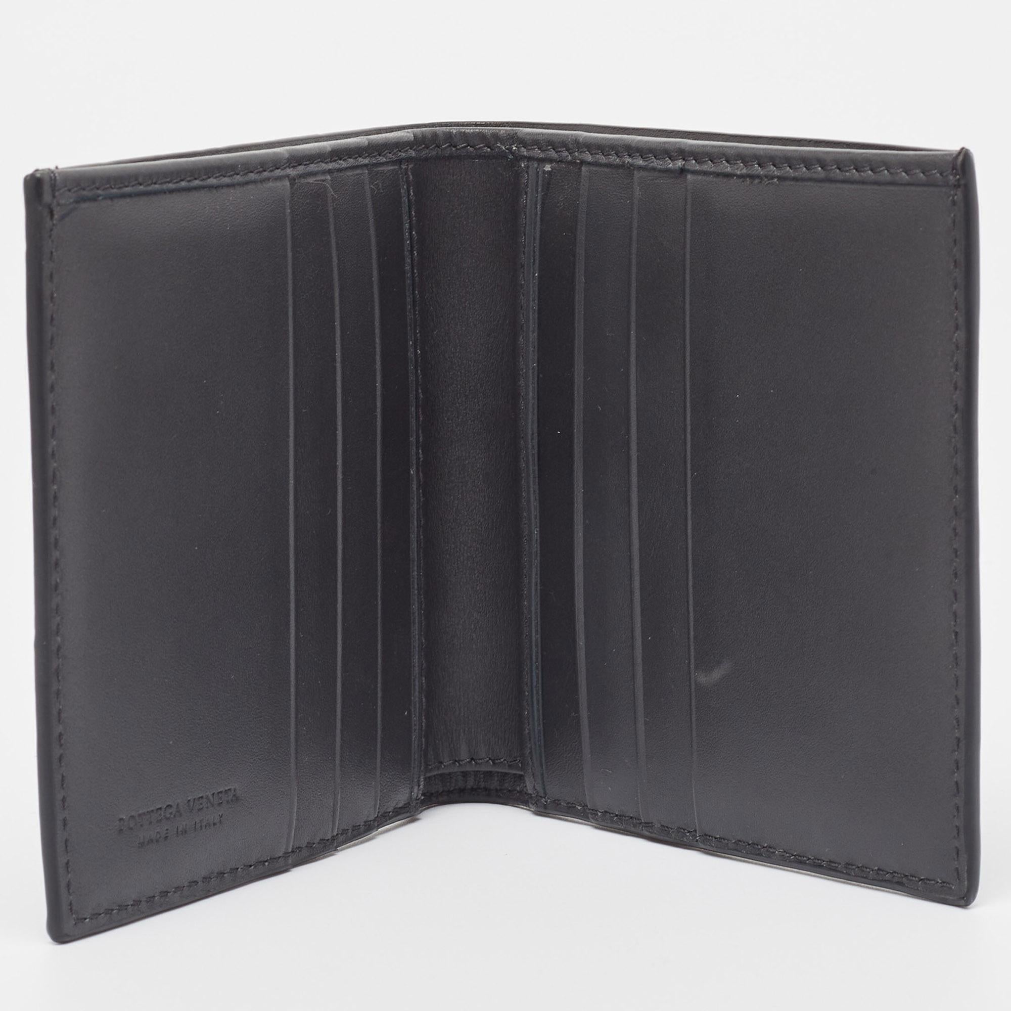 Bottega Veneta Dark Grey Intrecciato Leather Bifold Wallet 8