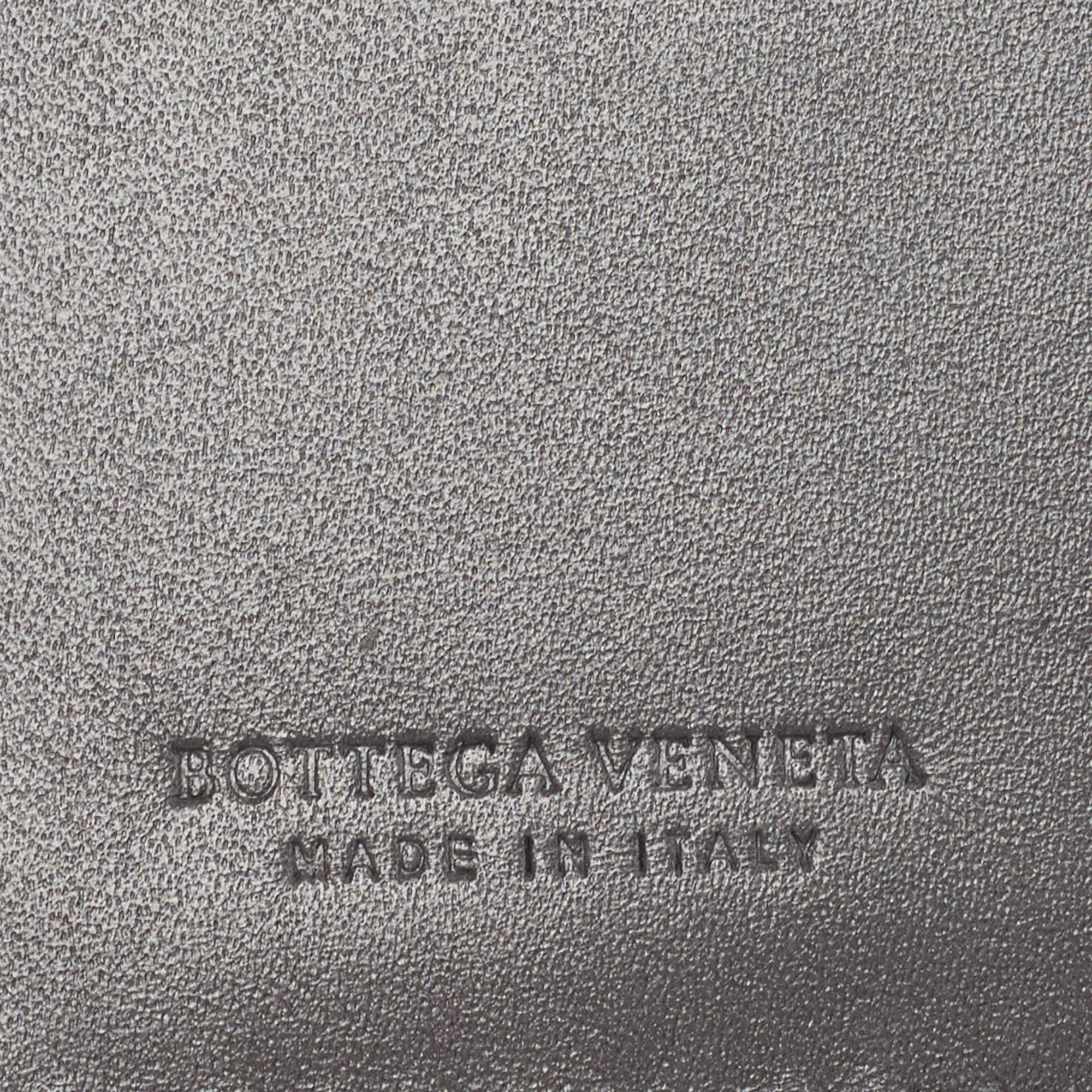 Bottega Veneta Dark Grey Intrecciato Leather Bifold Wallet 1