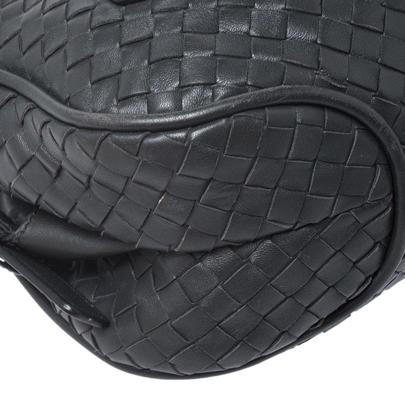 Bottega Veneta Dark Grey Intrecciato Leather Flap Chain Bag 5