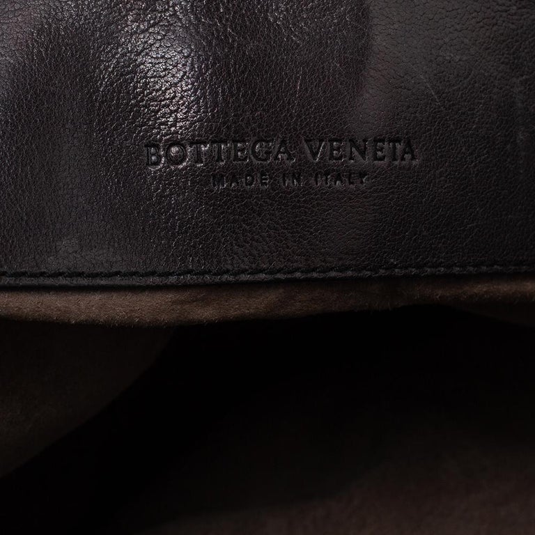 Bottega Veneta Dark Grey Intrecciato Leather Tina Top Handle Bag at 1stDibs