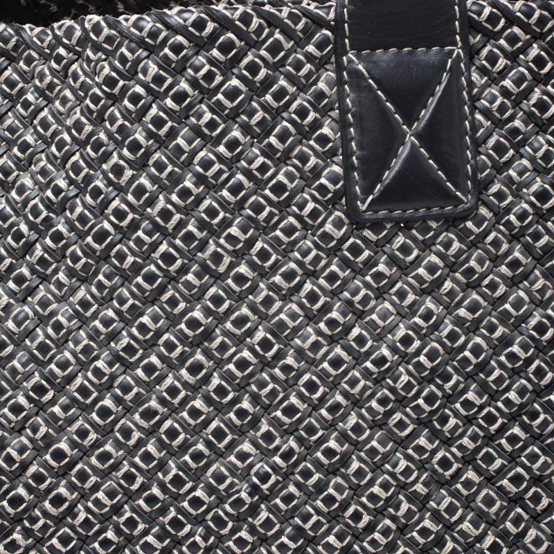 Women's Bottega Veneta Dark Grey Woven Leather Medium Limited Edition 143/500 Cabat Tote
