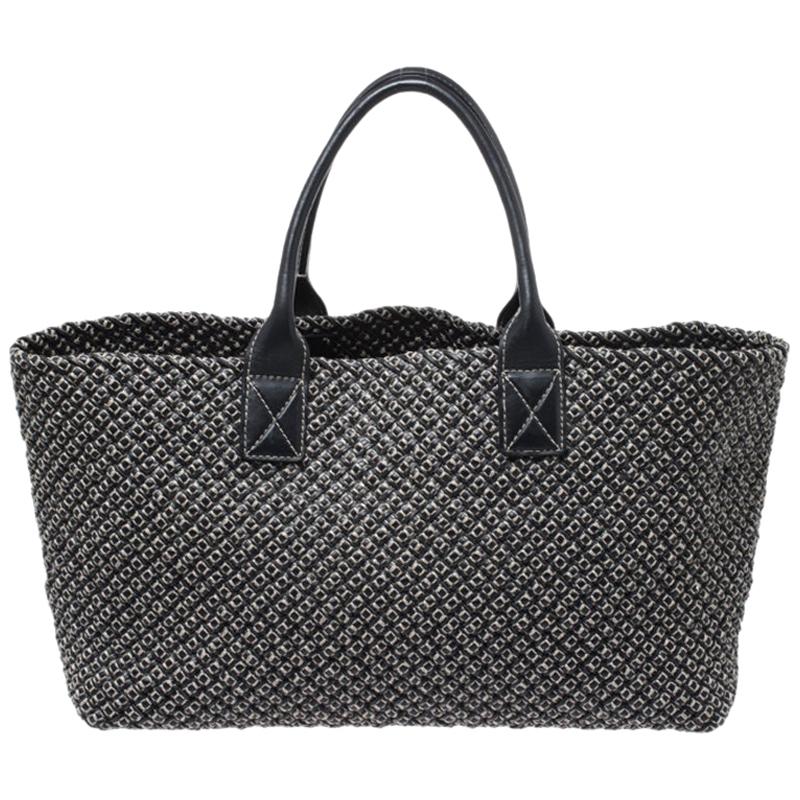 Bottega Veneta Dark Grey Woven Leather Medium Limited Edition 143/500 Cabat Tote