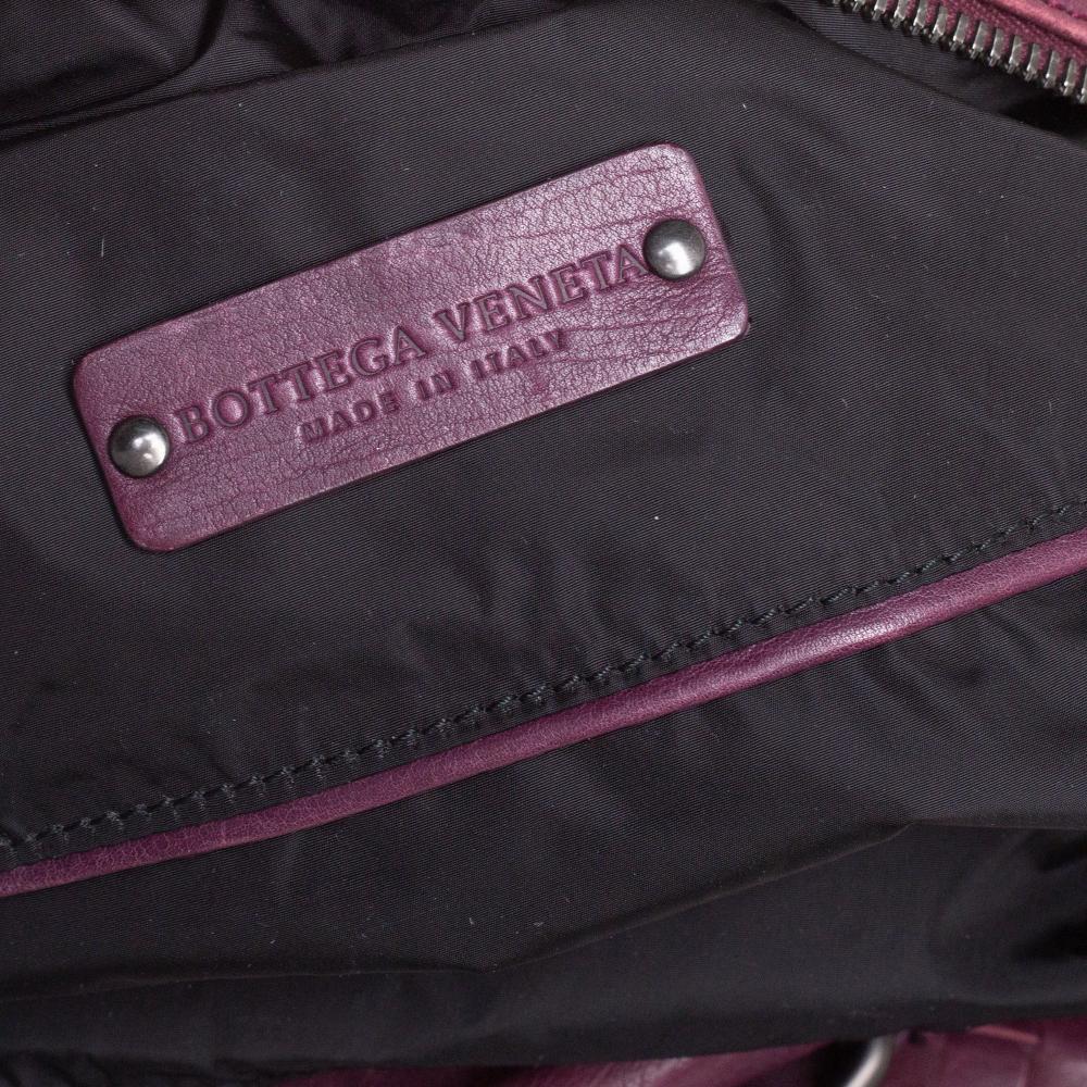 Black Bottega Veneta Dark Magenta Intrecciato Leather Front Pockets Shoulder bag