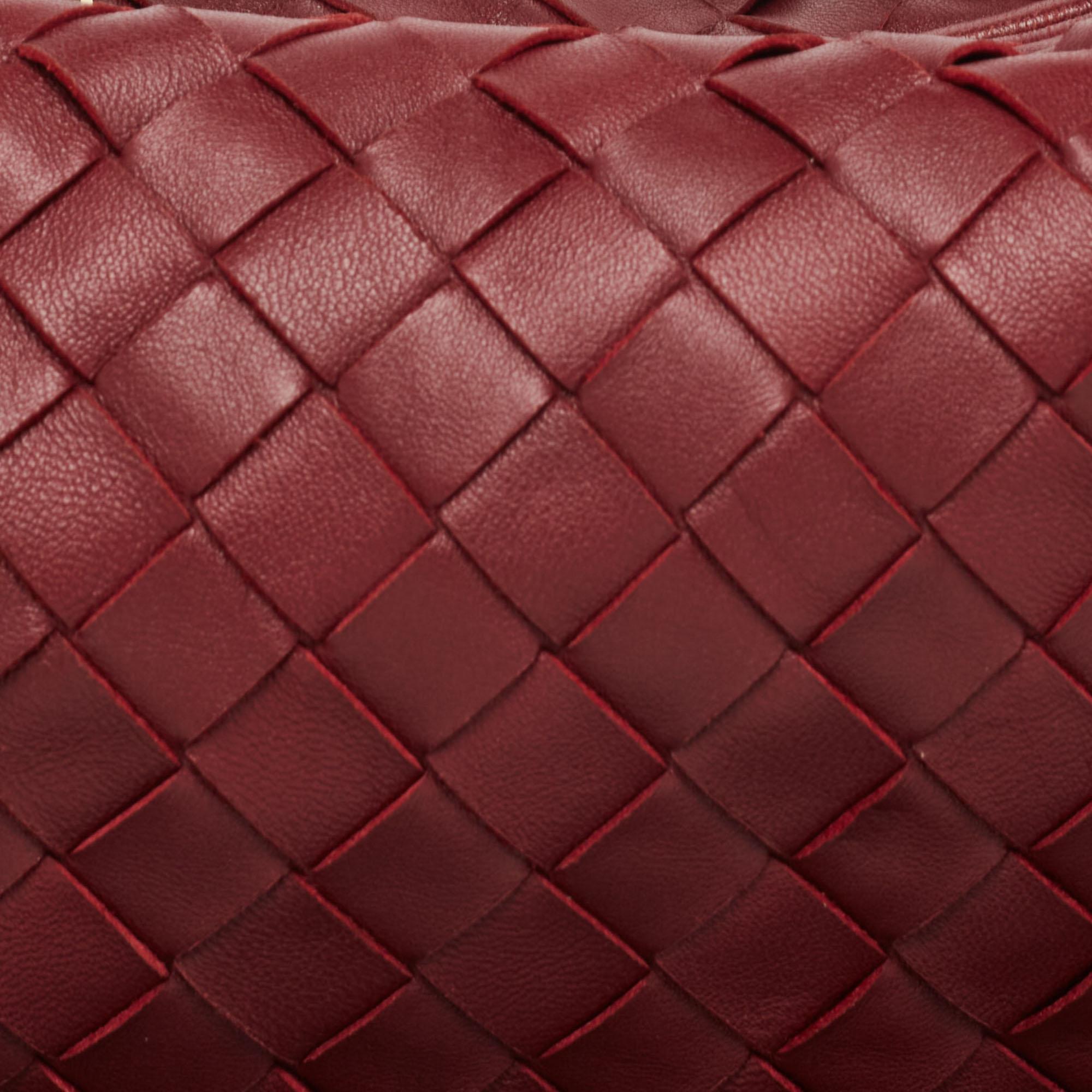 Bottega Veneta Dark Red Intrecciato Leather Mini Jodie Hobo 6
