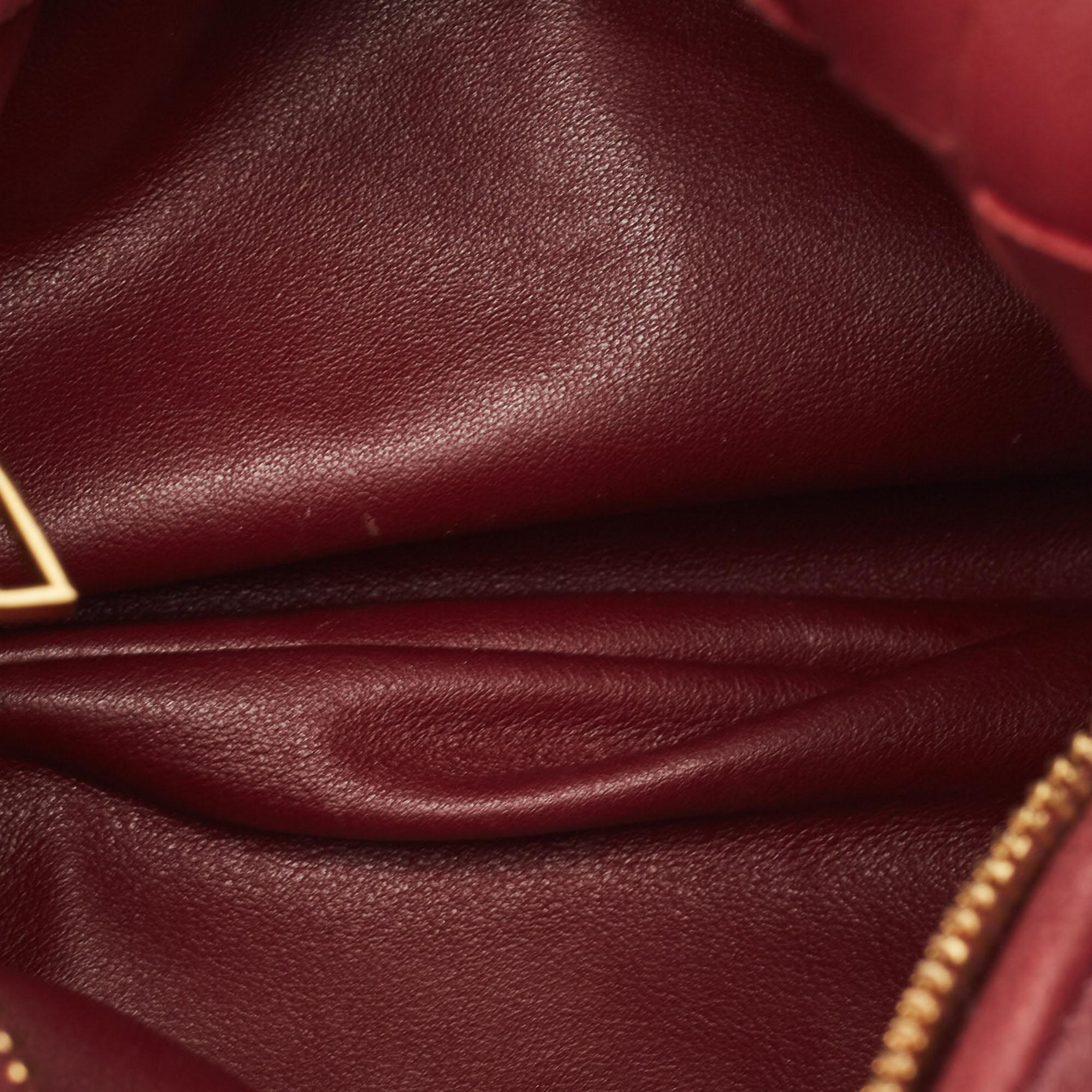 Bottega Veneta Dark Red Intrecciato Leather Mini Jodie Hobo For Sale 2