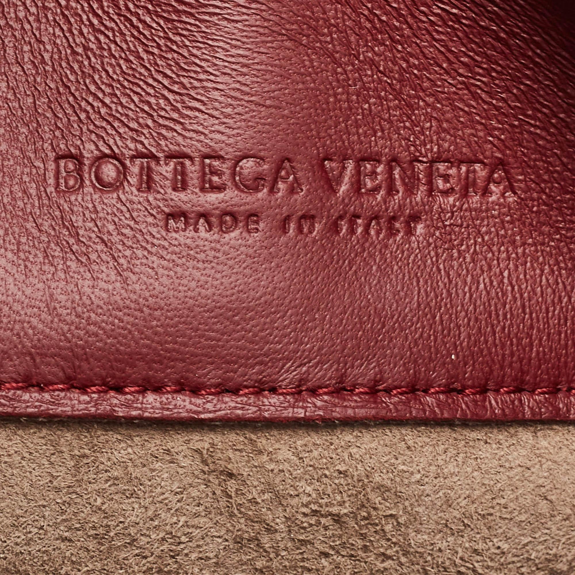 Bottega Veneta Dark Red Intrecciato Leather Small Olimpia Shoulder Bag For Sale 5
