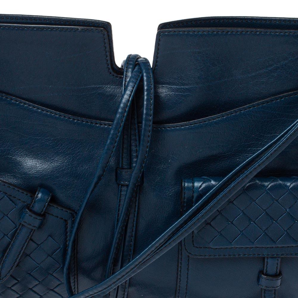 Bottega Veneta Dark Teal Intrecciato Leather Front Pockets Shoulder bag 3