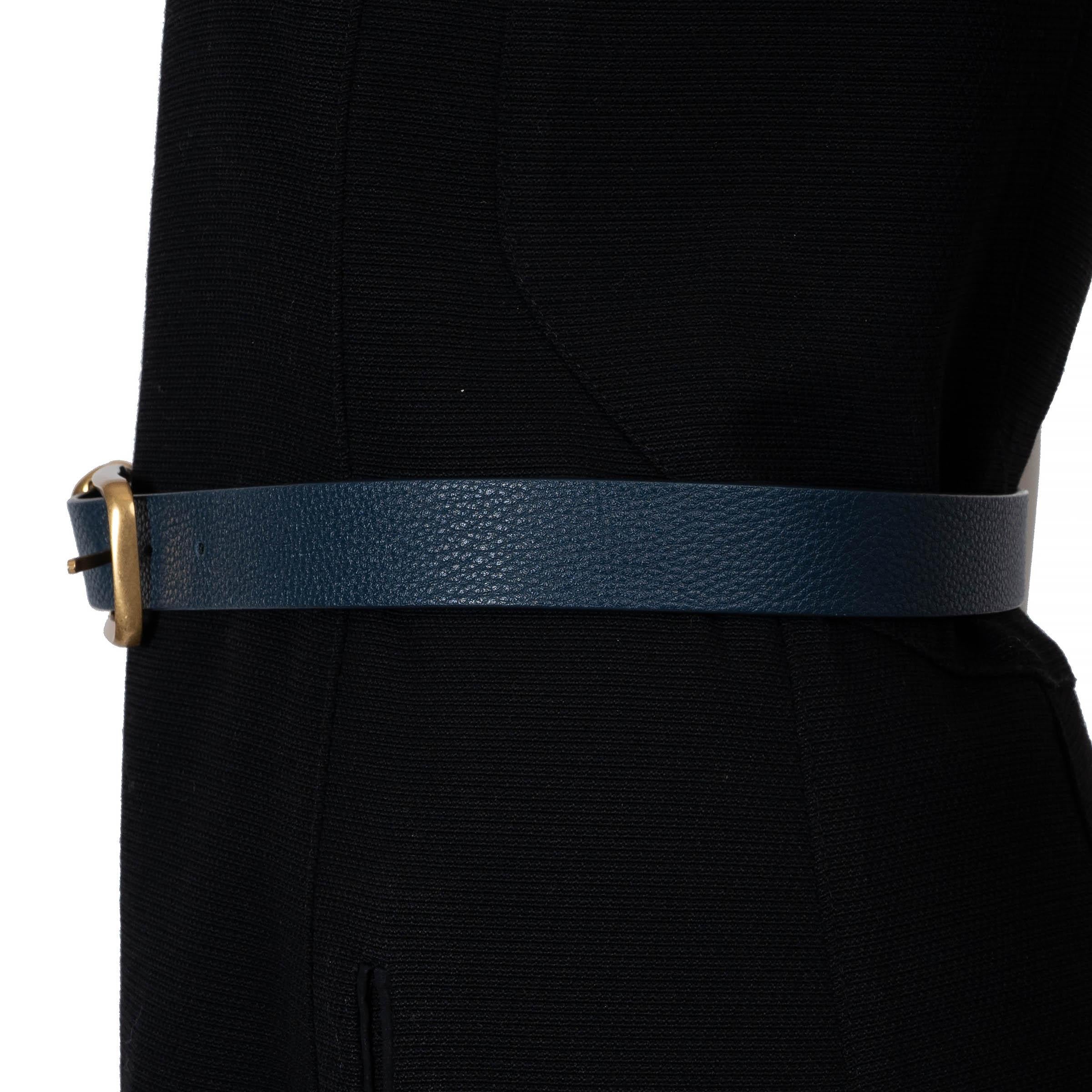 Noir BOTTEGA VENETA Ceinture bleu profond 2022 METAL LOOPS taille 75 en vente