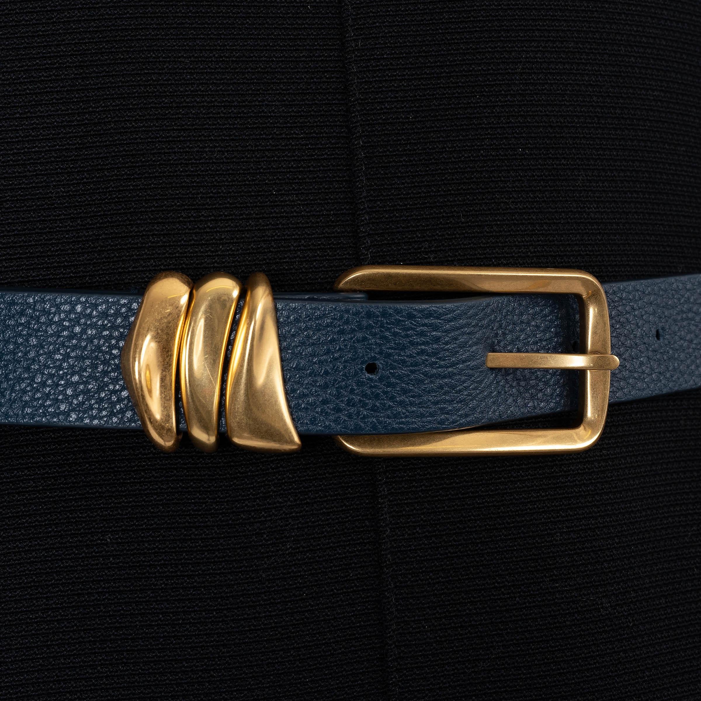 BOTTEGA VENETA Ceinture bleu profond 2022 METAL LOOPS taille 75 Pour femmes en vente