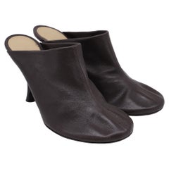Bottega Veneta Dot Sock Heeled Mules in Brown Leather
