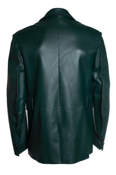 Bottega Veneta, Double breasted leather blazer in green