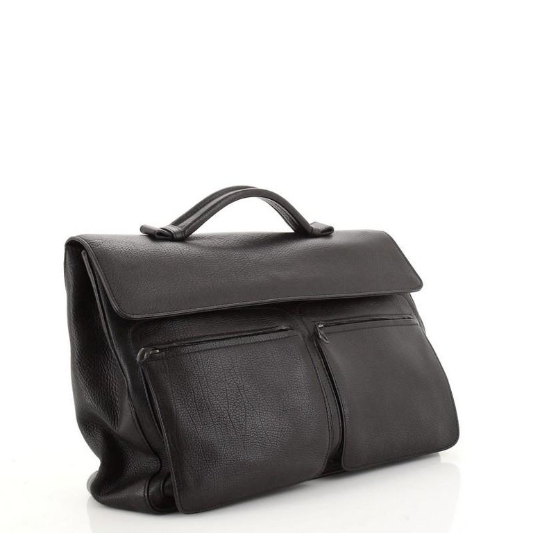 Bottega Veneta Double Pocket Briefcase Leather Large at 1stDibs