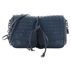 Umhängetasche aus Leder und Intrecciato Nappa von Bottega Veneta mit doppelter Klappe
