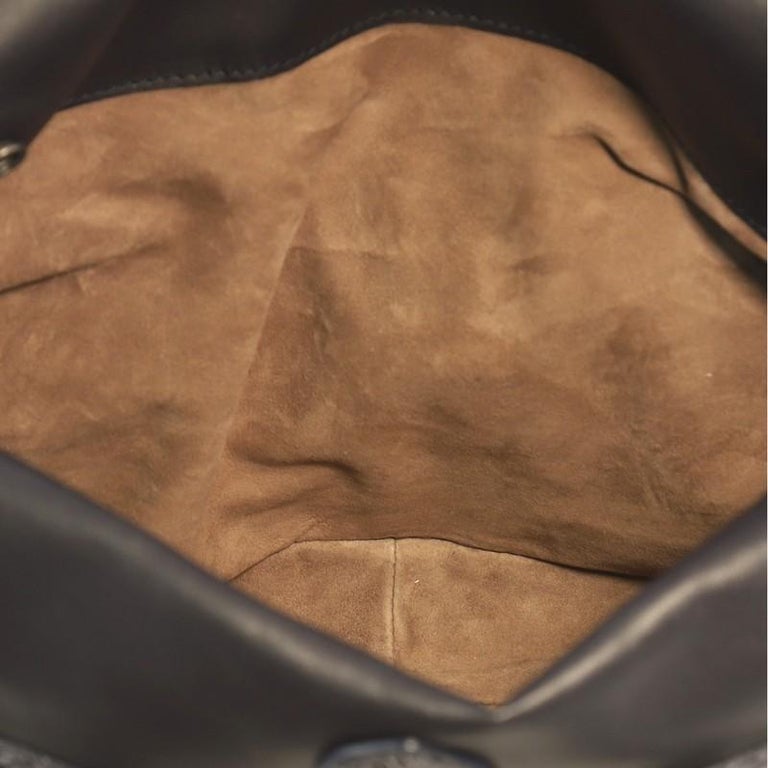 Bottega Veneta Double Sided Buckle Top Handle Bag Leather with Python ...