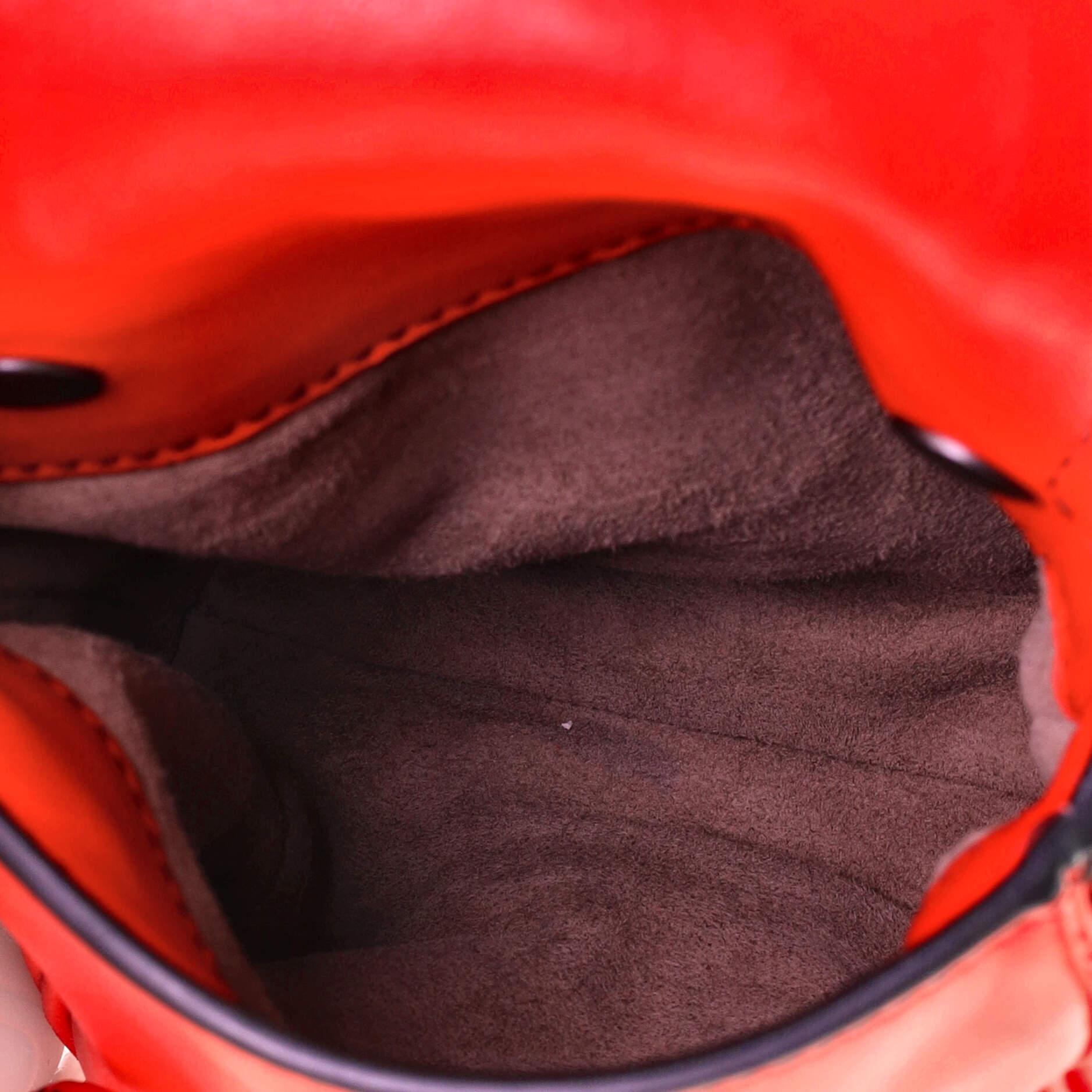 Red Bottega Veneta Double Sided Saddle Flap Crossbody Bag Leather and Intrecciato 