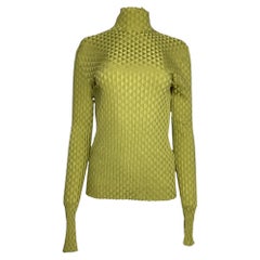 Jersey de cuello alto con refuerzo «Dragon» de Bottega Veneta, de seda verde