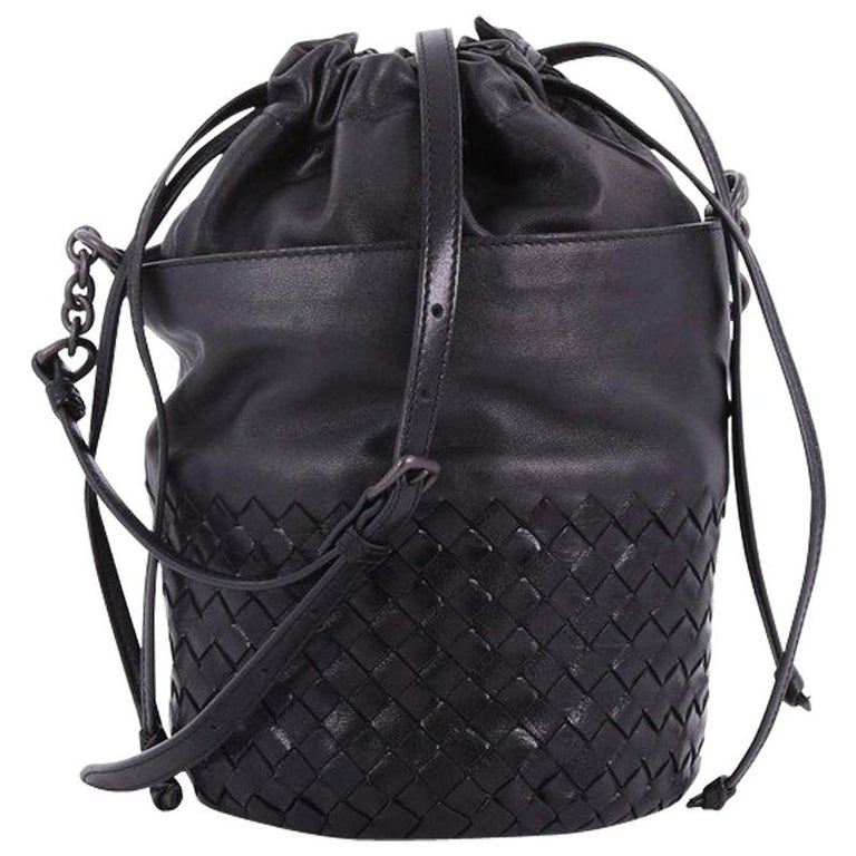 Bottega Veneta Drawstring Bucket Bag Leather and Intrecciato Nappa ...