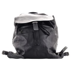 Bottega Veneta Drawstring Flap Backpack Leather Large