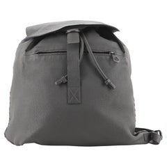 Bottega Veneta Drawstring Flap Backpack Leather Large