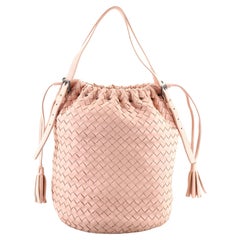 Bottega Veneta Drawstring Tassel Bucket Bag Intrecciato Nappa Small