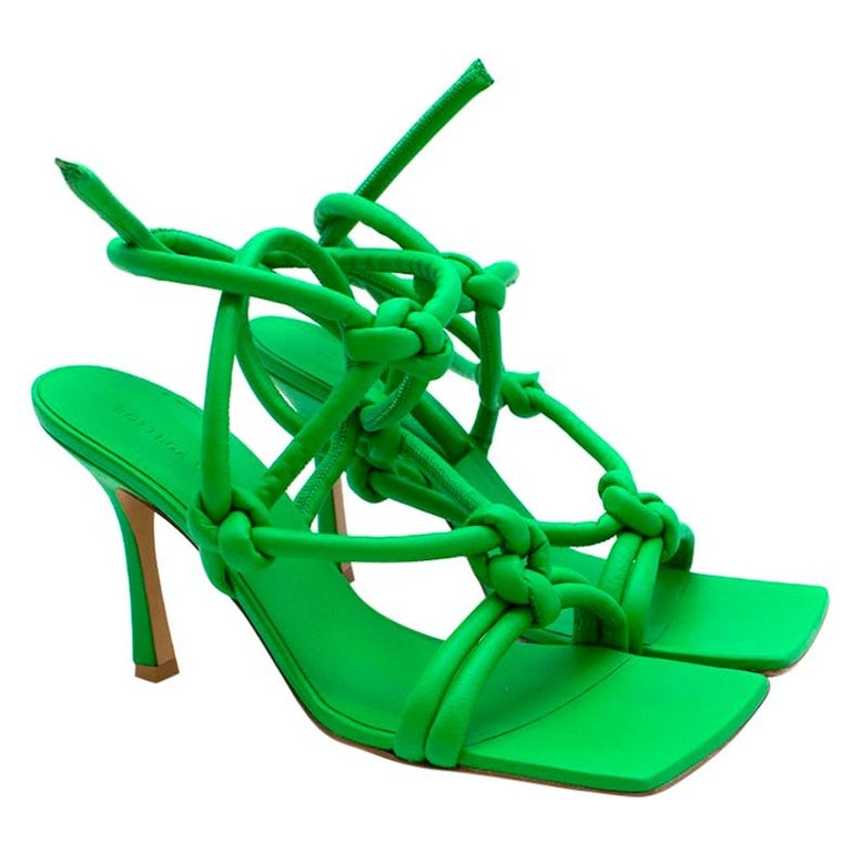 netted bottega heels