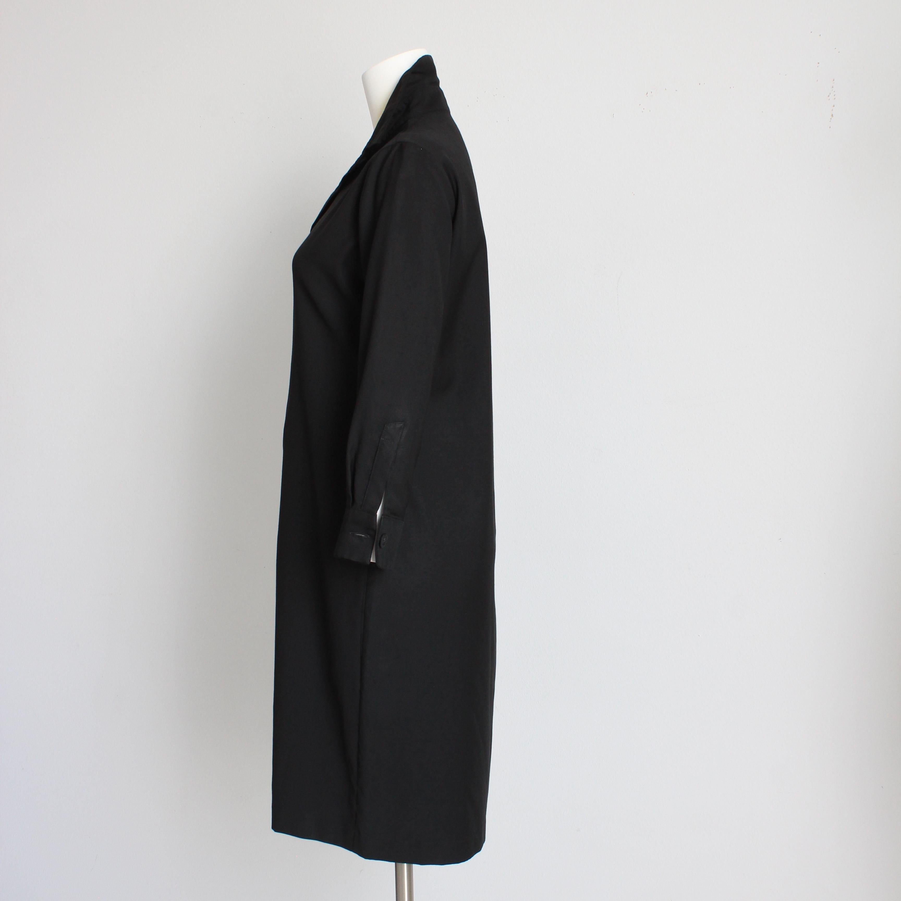 Bottega Veneta Dress Black Wool Twill Shirtwaist LBD Button Front Sz 42 Italy For Sale 4