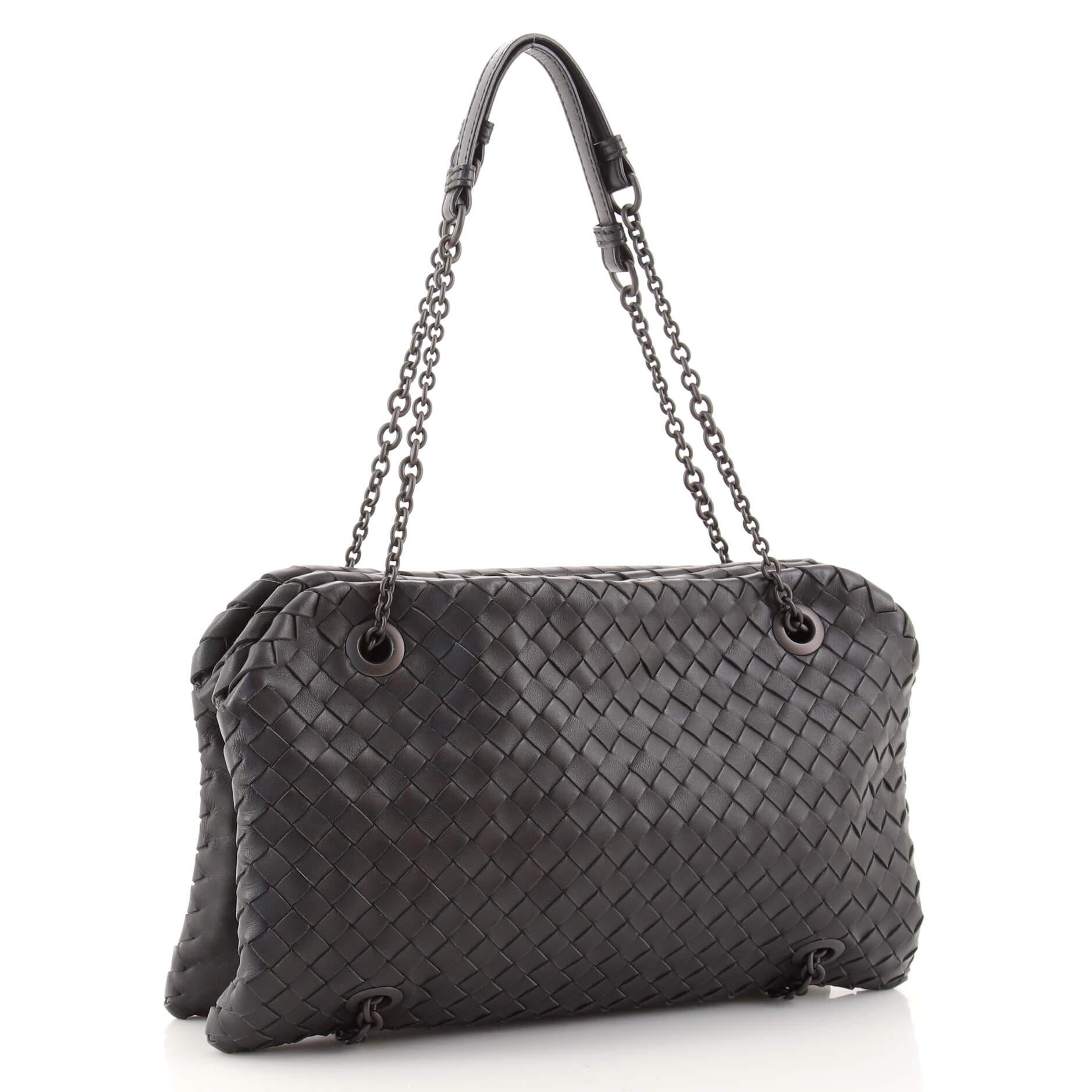 Black Bottega Veneta Duo Bag Intrecciato Nappa