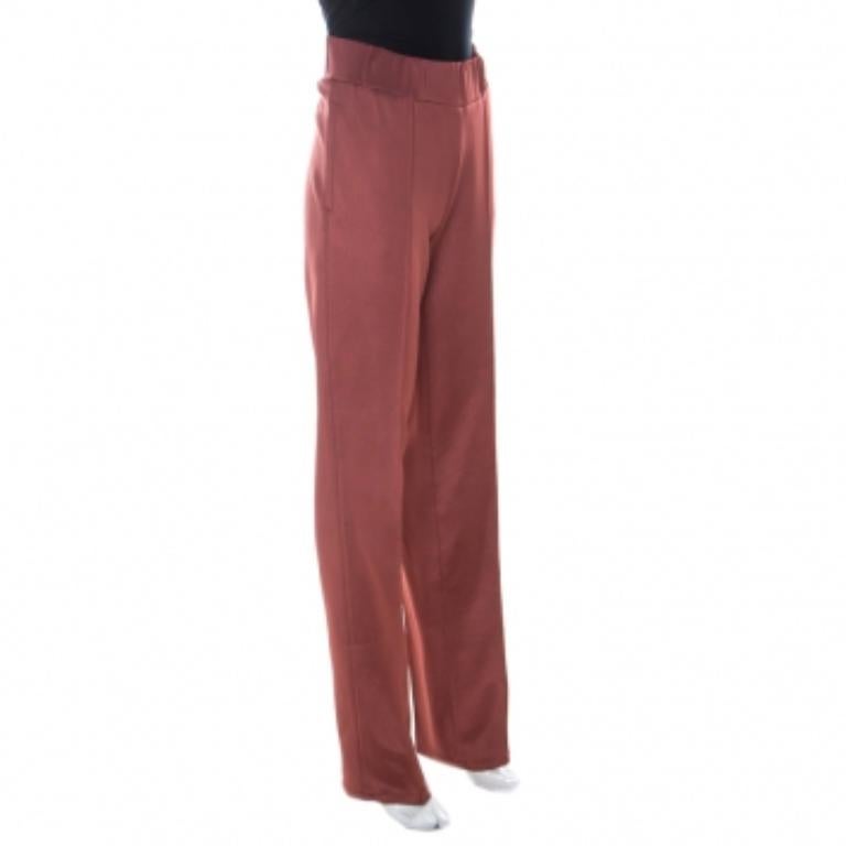 Bottega Veneta Pantalones de chándal con costuras rosa oscuro M Marrón en venta