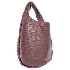 BOTTEGA VENETA dusty purple 2010 VENETA MEDIUM CROCODILE Hobo Bag