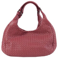 BOTTEGA VENETA dusty rose pink INTRECCIATO CAMPANA MEDIUM Hobo Shoulder Bag