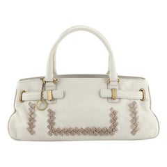 Bottega Veneta East West Tote Leather with Intrecciato Snakeskin Detail Large