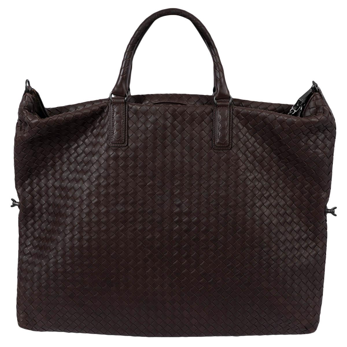 BOTTEGA VENETA Ebano brown leather INTRECCIATO MAXI CONVERTIBLE TOTE Bag For Sale 1