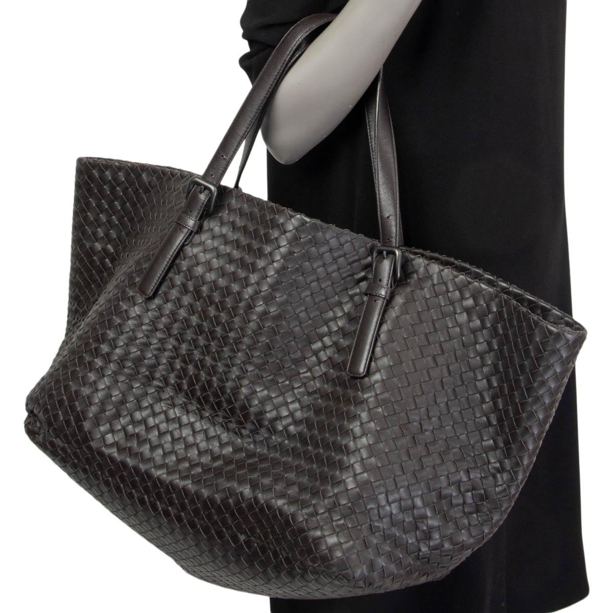 BOTTEGA VENETA Ebene brown INTRECCIATO CRESTA LARGE Tote Bag 6