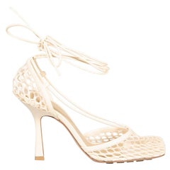 Bottega Veneta Ecru Stretch 90 Mesh Sandals Size IT 36