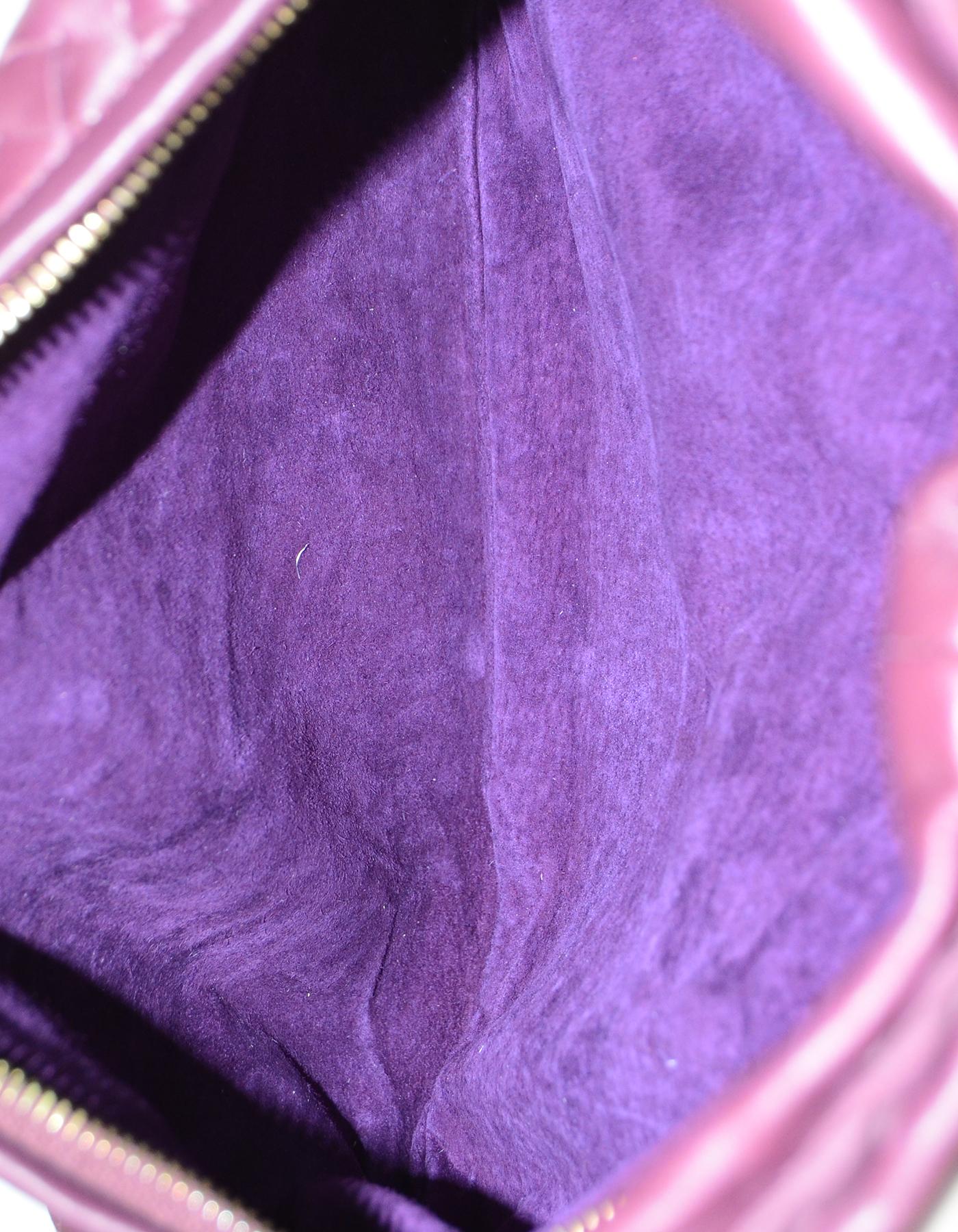 Black Bottega Veneta Eggplant Purple Woven Nappa Intrecciato Medium Veneta Hobo Bag