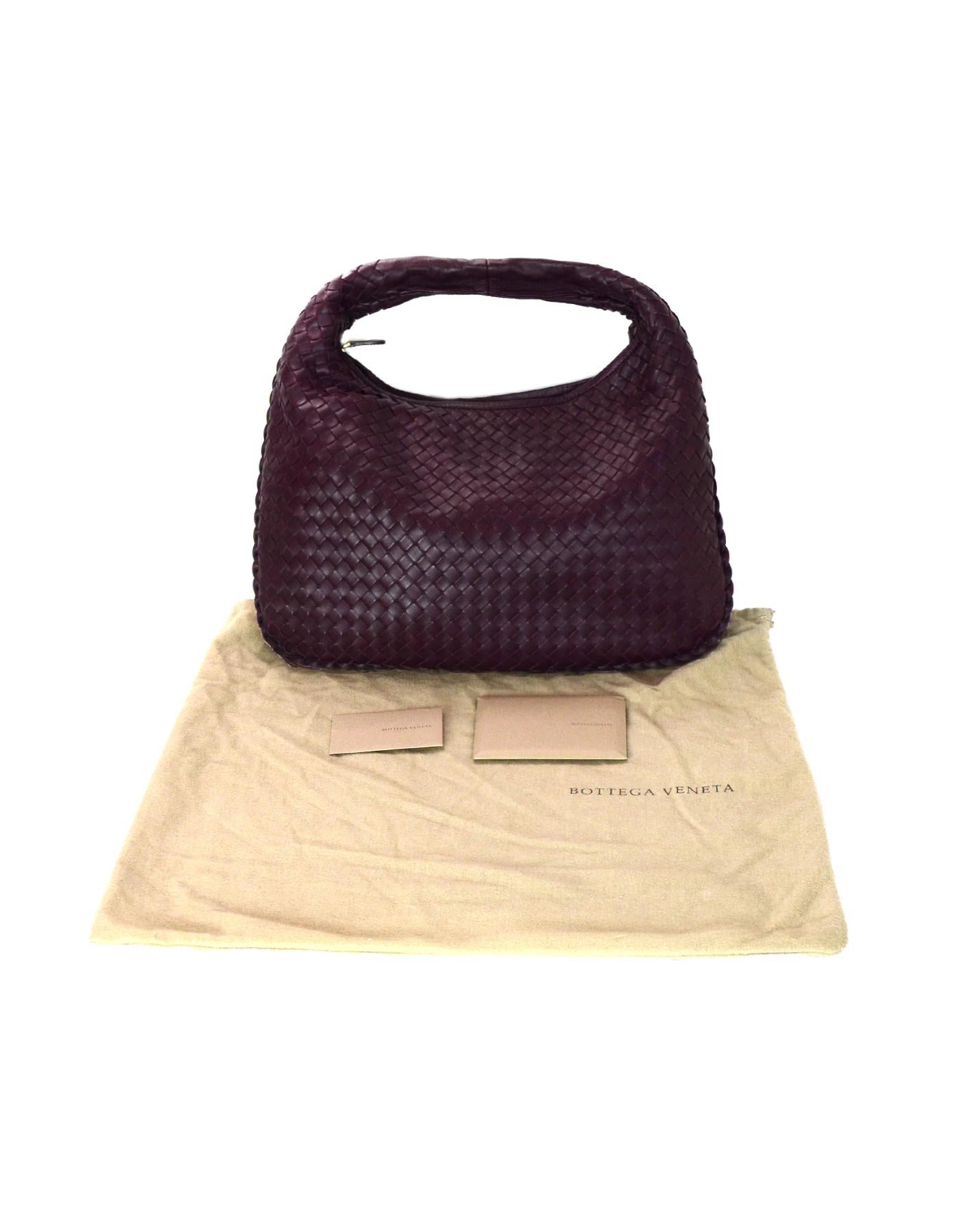 Bottega Veneta Eggplant Purple Woven Nappa Intrecciato Medium Veneta Hobo Bag 1
