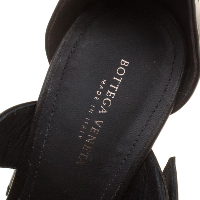 Bottega Veneta Embroidery Stitch Detail Block Heel Ankle Strap Sandals Size 37.5 2