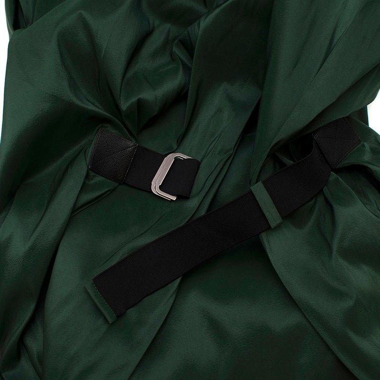 Bottega Veneta Emerald Green Silk Open Back Dress - Size US 4 For Sale ...