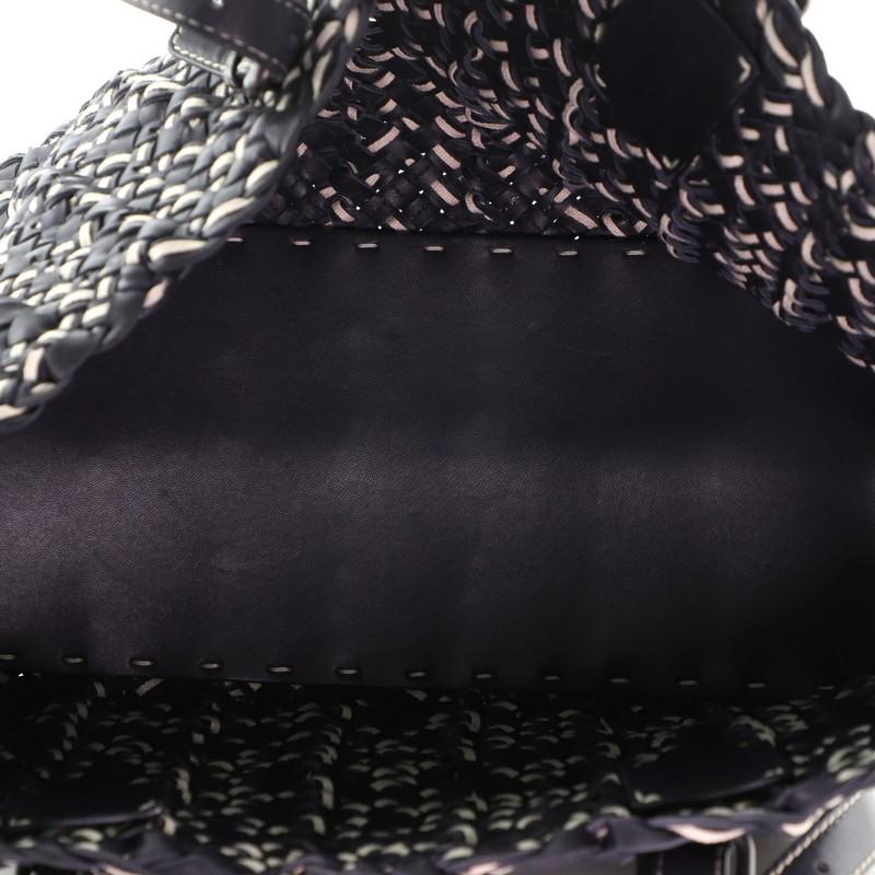 Bottega Veneta Empire Tote Intrecciato Nappa and Fabric Medium In Good Condition In NY, NY