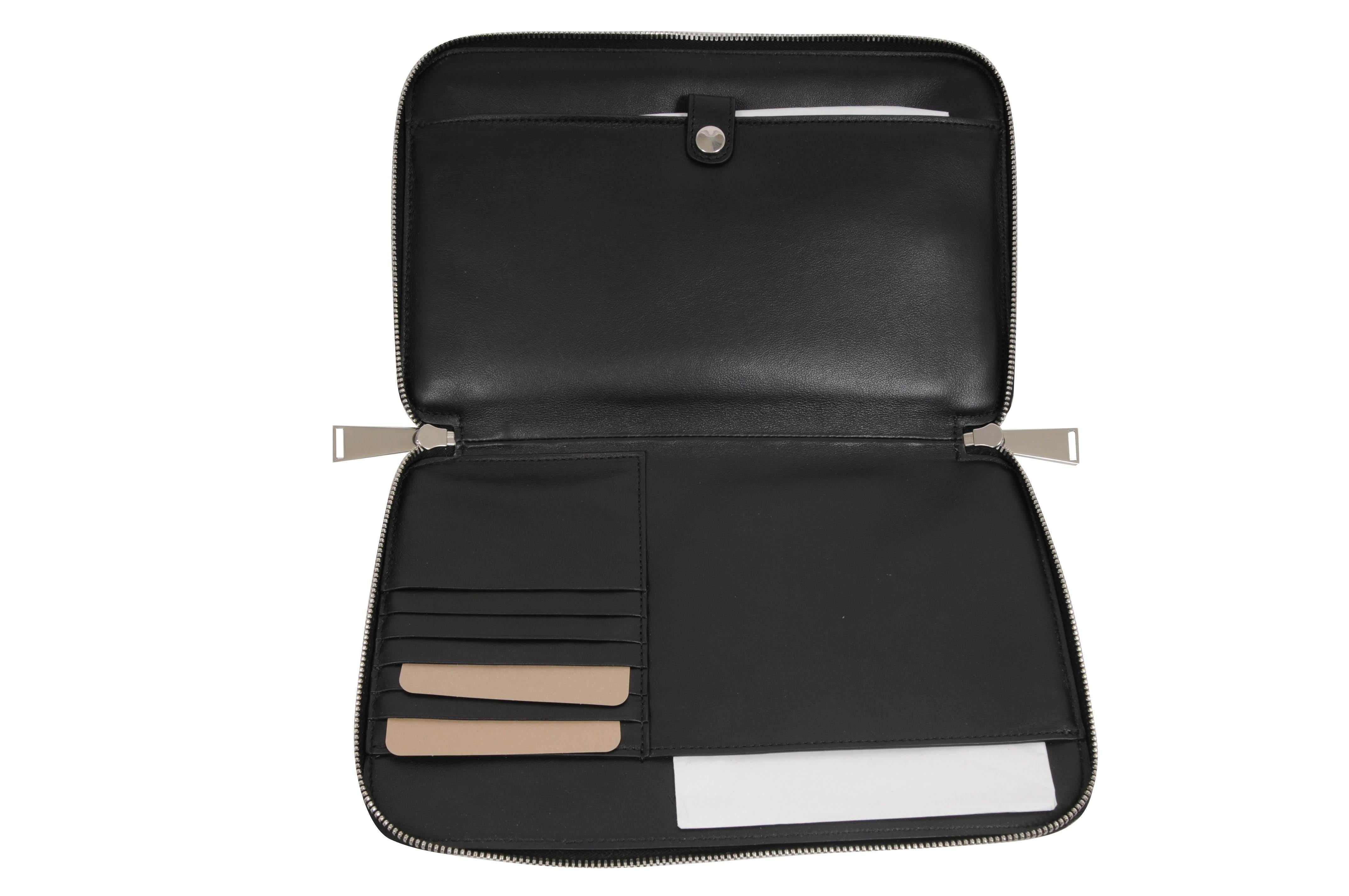 Bottega Veneta Umschlag Clutch Schwarz Krokodilriemen Kartenschlitz Herrenetui im Angebot 5