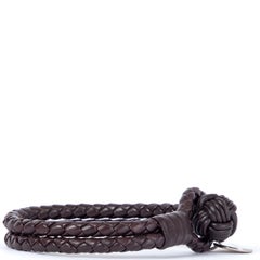 BOTTEGA VENETA espresso brown braided leather Bracelet