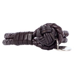 BOTTEGA VENETA espresso brown braided leather Bracelet