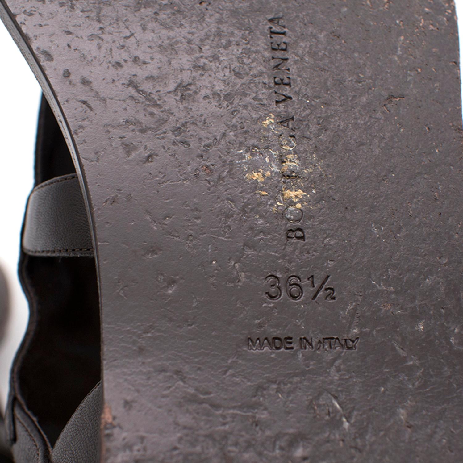 Bottega Veneta Espresso Woven Gladiator Sandals US 6.5 3