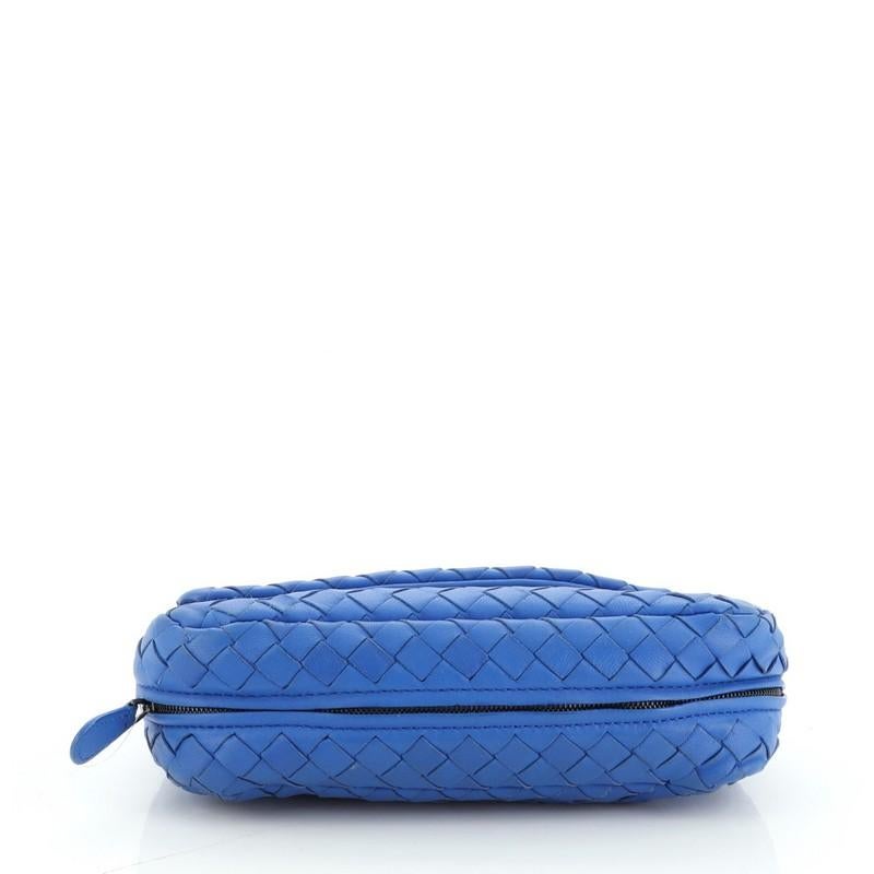 Blue Bottega Veneta Expandable Chain Crossbody Bag Intrecciato Nappa Small
