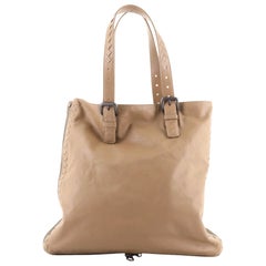 Bottega Veneta Expandable Zip Around Tote Cervo with Intrecciato Detail Large