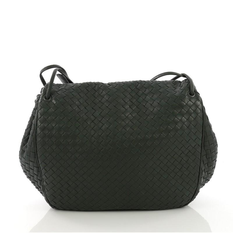 Black Bottega Veneta Flap Messenger Bag Intrecciato Nappa Medium