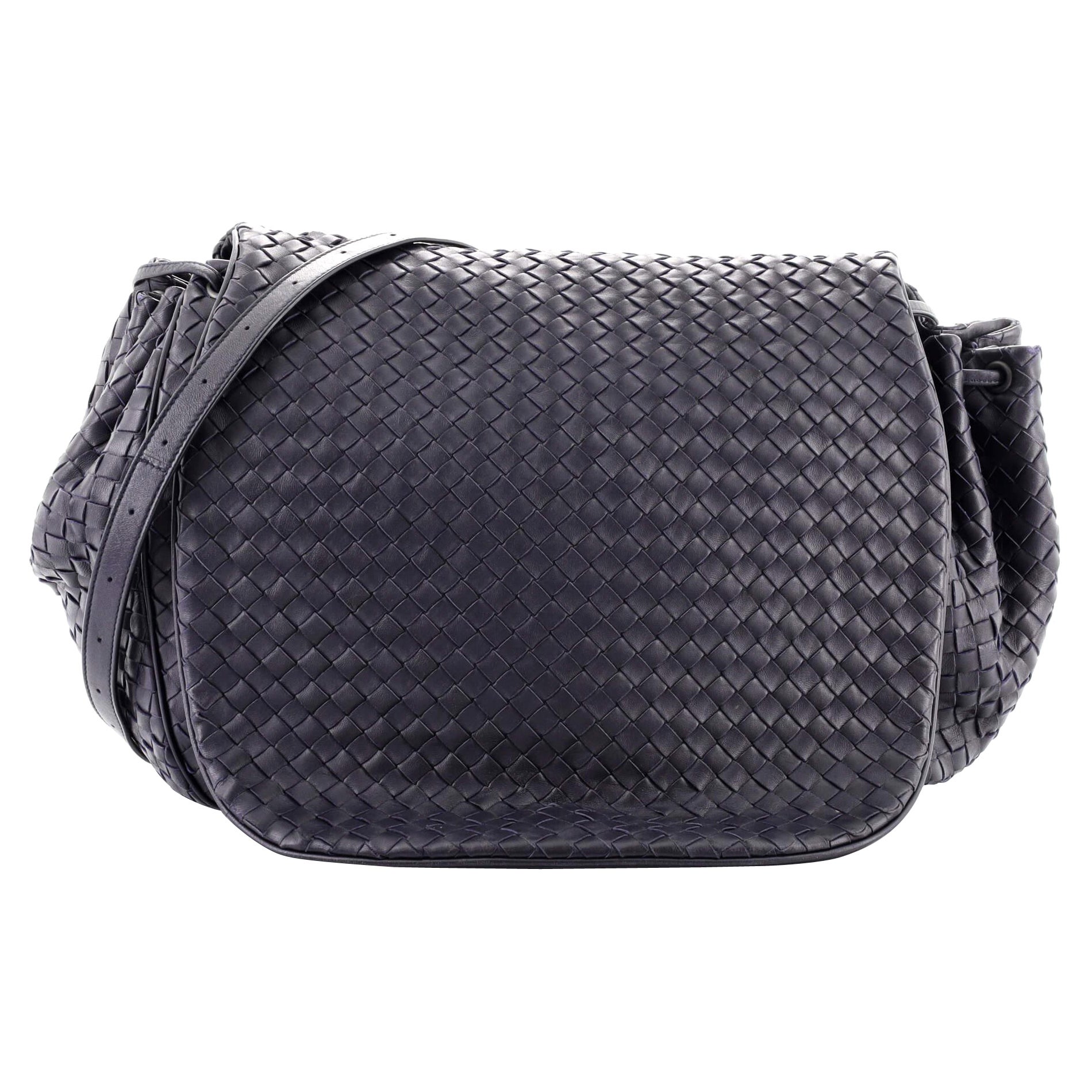 Bottega Veneta Flap Messenger Bag Intrecciato Nappa Medium